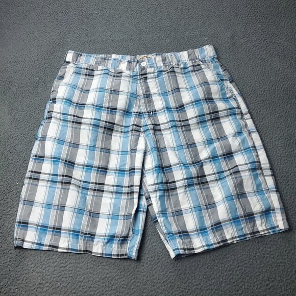 American Heritage Plaid Shorts Blue Gray Mens 40 Measured - Picture 2 of 7